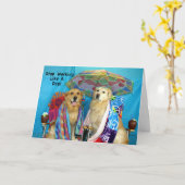 Goldens werken als honden Verjaardag Kaart (Gele Bloem)