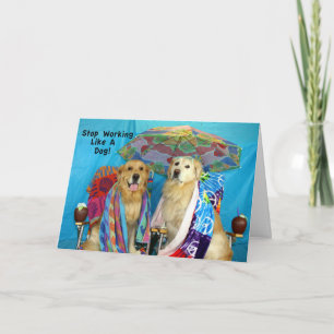 Goldens werken als honden Verjaardag Kaart