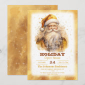 GoldenSanta Claus Waterverf Kaart (Voorkant / Achterkant)