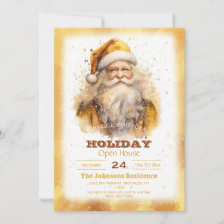 GoldenSanta Claus Waterverf Kaart