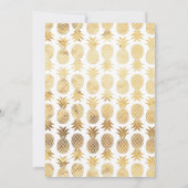 GoldenTropical Ananas Gold Wedding Invitations (Dos)