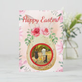 Golder Easter egg with photo Kaart (Staand voorkant)