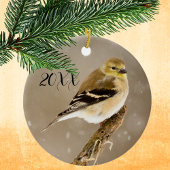 Goldfinch 2023 Kerstmis Keramisch Ornament
