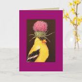 goldfinch avec carte de chardon (Fleur jaune)