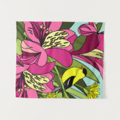 Goldfinch en Bloemen Wandkleed (Voorkant (horizontaal))