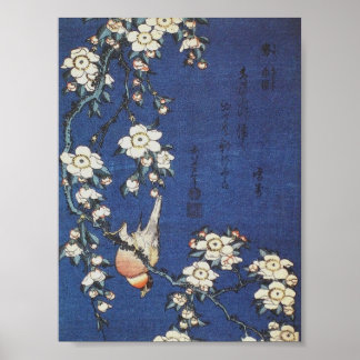 Goldfinch en Cherry Tree, c.1834, door Katsushika Poster