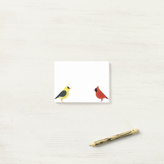 Goldfinch en kardinaal post-it® notes (Op bureau)