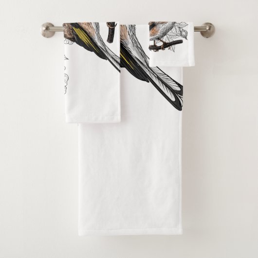 Goldfinch en rozen bad handdoek (Insitu)