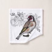 Goldfinch en rozen bad handdoek (Wasdoekje)