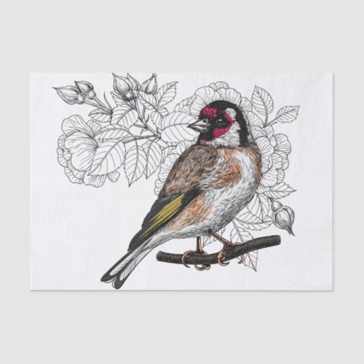 Goldfinch en rozen tissuepapier (Voorkant)