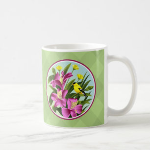 Goldfinch et Mugs de fleurs