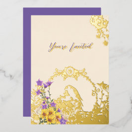 Goldfinch Lente Tuin Trouwcrème Folie Uitnodiging