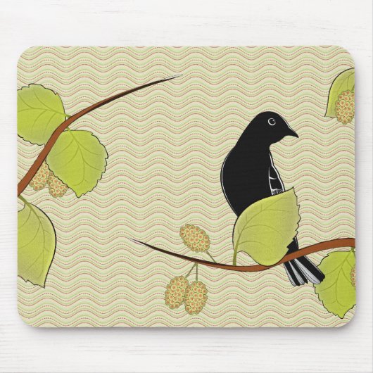 Goldfinch & Mulberry Mousepad Muismat (Voorkant)