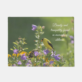 Goldfinch op een Harebell Flower Deurmat