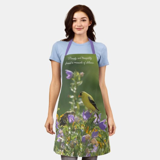 Goldfinch op een Harebell Flower Schort (Gedragen)