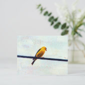 Goldfinch op een stroomlijn briefkaart (Staand voorkant)