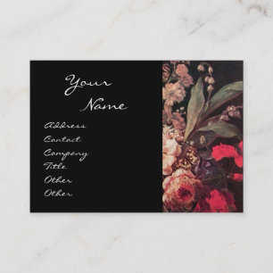 GOLDFINCH, PINK ROSES EN BUTTERFLES VISITEKAARTJE