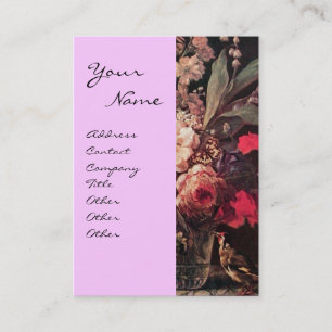GOLDFINCH, PINKROSES EN Lila BUITENLANDSE KUNSTSTO Visitekaartje