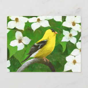 Goldfinch schilderen - Kute Original Dog Art Briefkaart