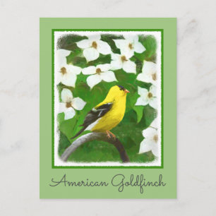 Goldfinch schilderen - Kute Original Dog Art Briefkaart