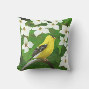 Goldfinch schilderen - Kute Original Dog Art Buitenkussen