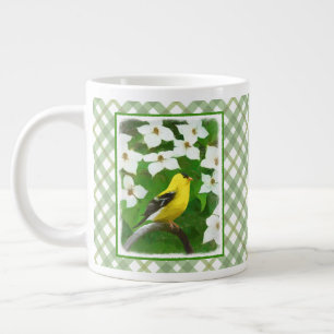 Goldfinch schilderen - Kute Original Dog Art Extra Grote Beker