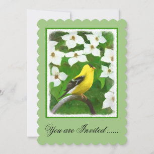 Goldfinch schilderen - Kute Original Dog Art Kaart