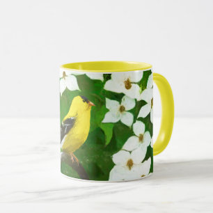 Goldfinch schilderen - Kute Original Dog Art Mok