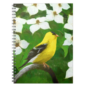 Goldfinch schilderen - Kute Original Dog Art Notitieboek