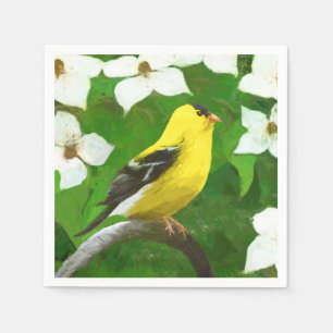 Goldfinch schilderen - Kute Original Dog Art Servet