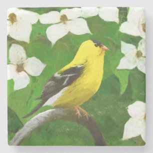 Goldfinch schilderen - Kute Original Dog Art Stenen Onderzetter