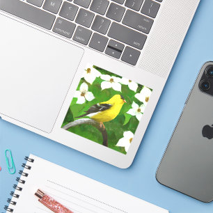 Goldfinch schilderen - Kute Original Dog Art Sticker