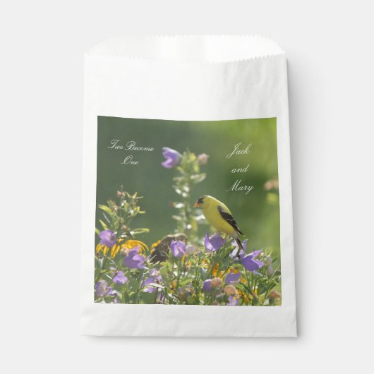 Goldfinch Spring Garden Wedding Bedankzakje (Voorkant)