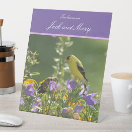 Goldfinch Spring Garden Wedding Reclamebord Met Voetstuk