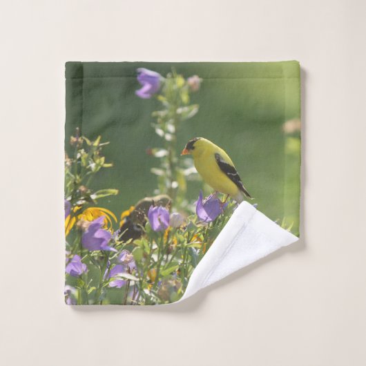 Goldfinch sur Harebell Flower (Gant de toilette)