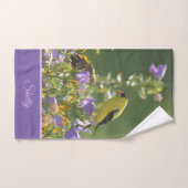 Goldfinch sur Harebell Flower (Serviette à main)