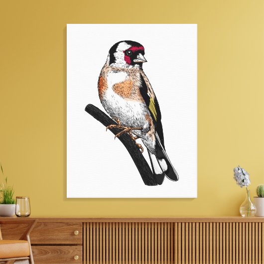 Goldfinch tekening canvas afdruk (Insitu (Woonkamer))