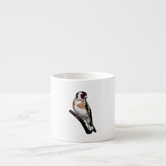 Goldfinch tekening espresso kop (Voorkant)