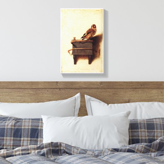 Goldfinch van Carel Fabritius Canvas Afdruk (Insitu (Slaapkamer))
