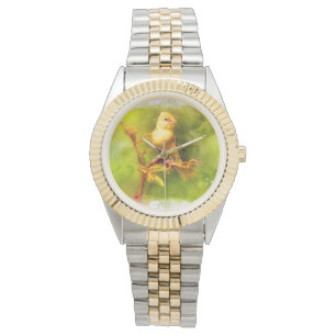 Goldfinch-vogel in Waterverf Horloge