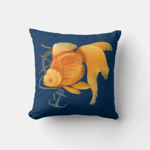 Goldfish Anchor Ship Wheel Nautical Sierkussen