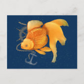 Goldfish Anchor Ship Wheel Nautisch Briefkaart (Voorkant)