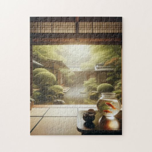 Goldfish and Tatami – Japanese Zen Puzzle (Vertical)