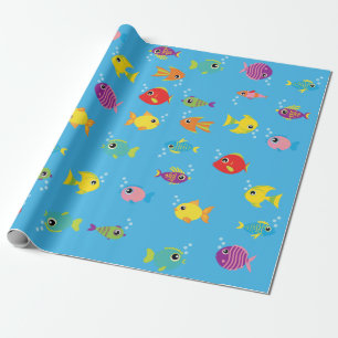 Goldfish Aquarium Cute 1st Birthday Wrappapier Cadeaupapier