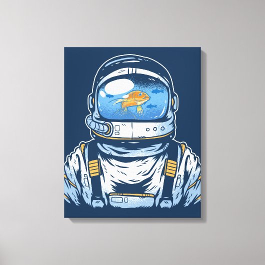 Goldfish Astronaut Canvas Afdruk (Voorkant)