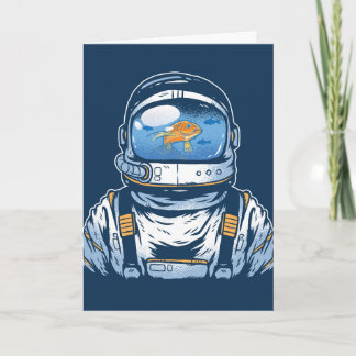 Goldfish Astronaut, German Birthday Kaart