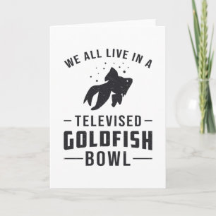 Goldfish Bowl Fishing Animal Aquarium Cute Fish Kaart