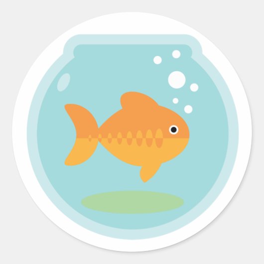 Goldfish Bowl Ronde Sticker (Voorkant)