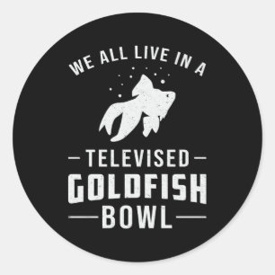 Goldfish Bowl Vissen Cute Aquarium Animal Fish Ronde Sticker