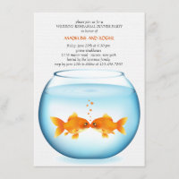Goldfish Bowl Wedding Rehearsal Dinner Invitation
